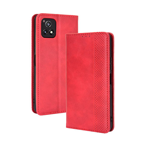 Coque Portefeuille Livre Cuir Etui Clapet BY4 pour Vivo iQOO U3 5G Rouge