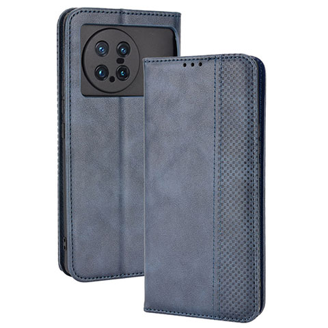 Coque Portefeuille Livre Cuir Etui Clapet BY4 pour Vivo X Note Bleu