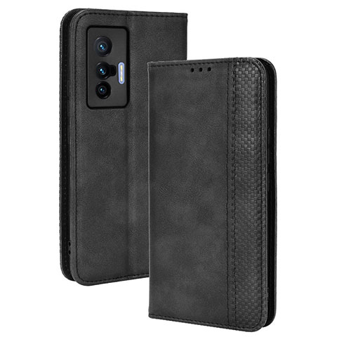 Coque Portefeuille Livre Cuir Etui Clapet BY4 pour Vivo X70t Noir