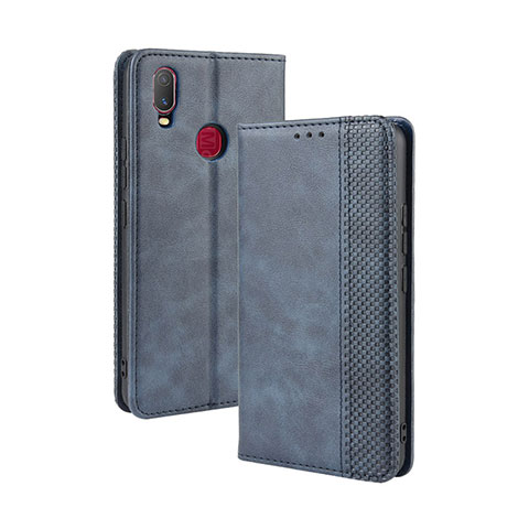 Coque Portefeuille Livre Cuir Etui Clapet BY4 pour Vivo Y11 Bleu