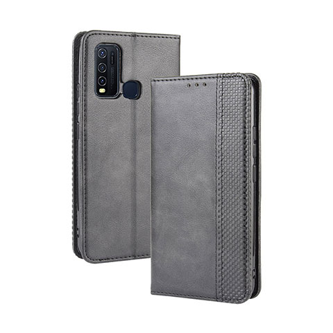 Coque Portefeuille Livre Cuir Etui Clapet BY4 pour Vivo Y50 Noir