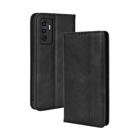 Coque Portefeuille Livre Cuir Etui Clapet BY4 pour Vivo Y75 4G Noir