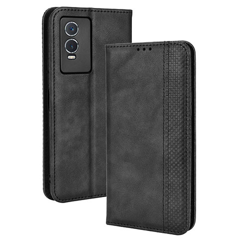 Coque Portefeuille Livre Cuir Etui Clapet BY4 pour Vivo Y76s 5G Noir