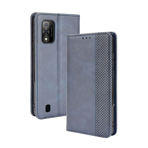 Coque Portefeuille Livre Cuir Etui Clapet BY4 pour Wiko Ride 3 Bleu