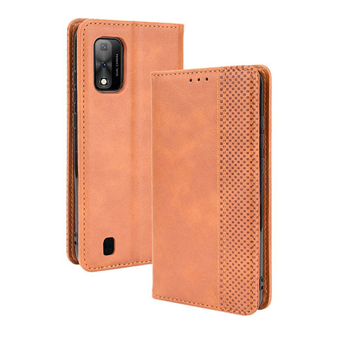 Coque Portefeuille Livre Cuir Etui Clapet BY4 pour Wiko Ride 3 Marron