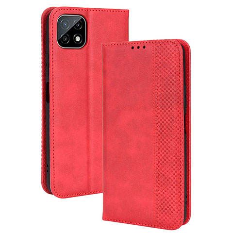 Coque Portefeuille Livre Cuir Etui Clapet BY4 pour Wiko T3 Rouge