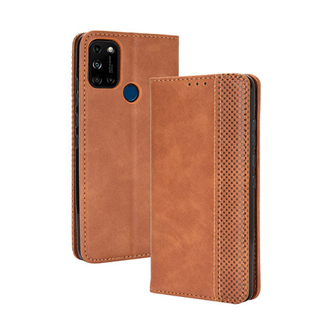 Coque Portefeuille Livre Cuir Etui Clapet BY4 pour Wiko View5 Plus Marron