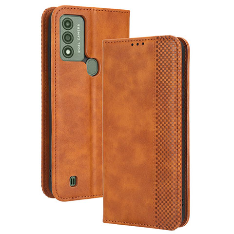 Coque Portefeuille Livre Cuir Etui Clapet BY4 pour Wiko Voix Marron