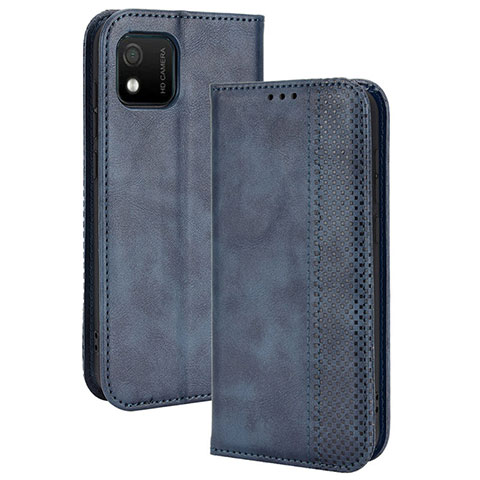 Coque Portefeuille Livre Cuir Etui Clapet BY4 pour Wiko Y52 Bleu