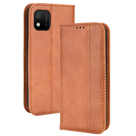 Coque Portefeuille Livre Cuir Etui Clapet BY4 pour Wiko Y52 Marron