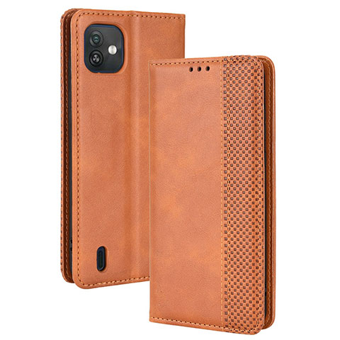 Coque Portefeuille Livre Cuir Etui Clapet BY4 pour Wiko Y82 Marron