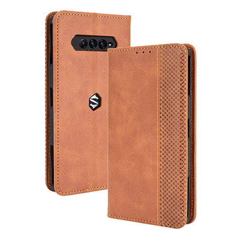 Coque Portefeuille Livre Cuir Etui Clapet BY4 pour Xiaomi Black Shark 4 5G Marron