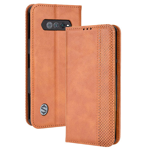 Coque Portefeuille Livre Cuir Etui Clapet BY4 pour Xiaomi Black Shark 4S 5G Marron