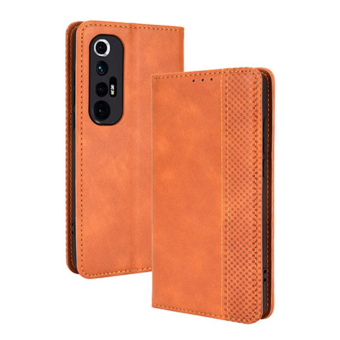 Coque Portefeuille Livre Cuir Etui Clapet BY4 pour Xiaomi Mi 10S 5G Marron