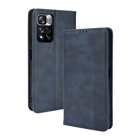 Coque Portefeuille Livre Cuir Etui Clapet BY4 pour Xiaomi Mi 11i 5G (2022) Bleu