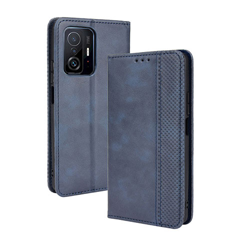 Coque Portefeuille Livre Cuir Etui Clapet BY4 pour Xiaomi Mi 11T Pro 5G Bleu