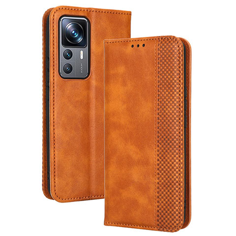 Coque Portefeuille Livre Cuir Etui Clapet BY4 pour Xiaomi Mi 12T Pro 5G Marron