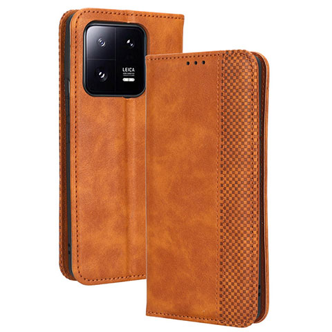 Coque Portefeuille Livre Cuir Etui Clapet BY4 pour Xiaomi Mi 13 5G Marron