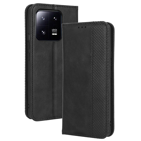 Coque Portefeuille Livre Cuir Etui Clapet BY4 pour Xiaomi Mi 13 5G Noir