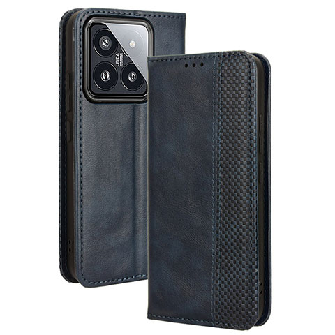 Coque Portefeuille Livre Cuir Etui Clapet BY4 pour Xiaomi Mi 14 5G Bleu