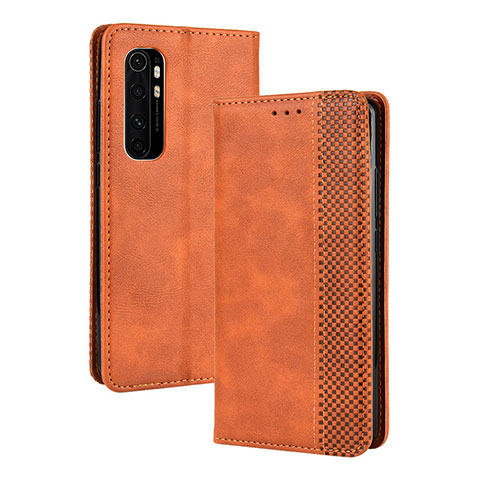 Coque Portefeuille Livre Cuir Etui Clapet BY4 pour Xiaomi Mi Note 10 Lite Marron