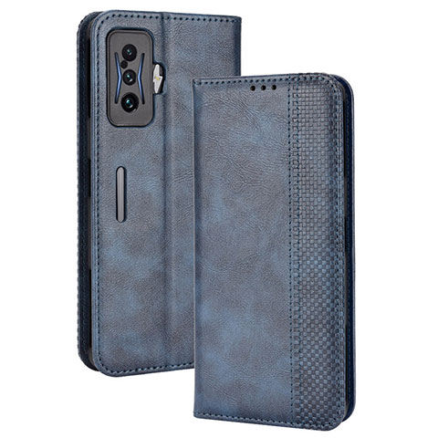 Coque Portefeuille Livre Cuir Etui Clapet BY4 pour Xiaomi Poco F4 GT 5G Bleu