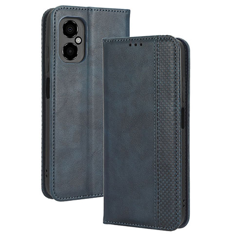 Coque Portefeuille Livre Cuir Etui Clapet BY4 pour Xiaomi Poco M4 5G Bleu