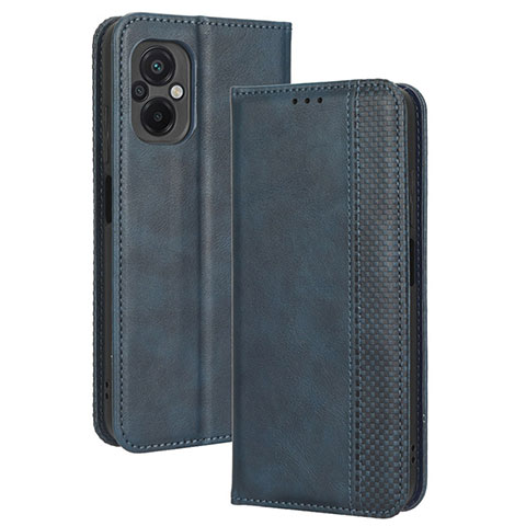 Coque Portefeuille Livre Cuir Etui Clapet BY4 pour Xiaomi Poco M5 4G Bleu