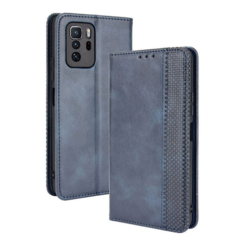 Coque Portefeuille Livre Cuir Etui Clapet BY4 pour Xiaomi Poco X3 GT 5G Bleu