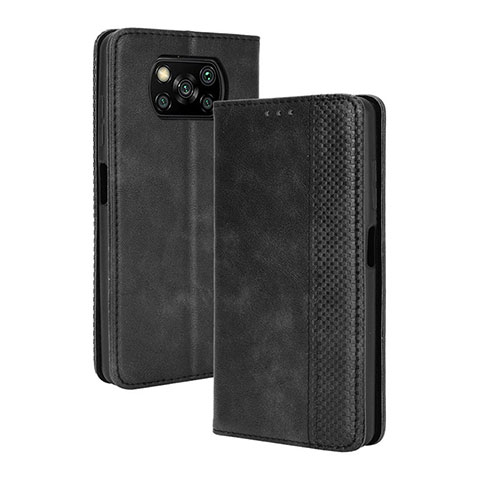 Coque Portefeuille Livre Cuir Etui Clapet BY4 pour Xiaomi Poco X3 Noir