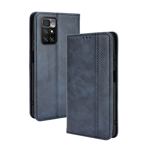 Coque Portefeuille Livre Cuir Etui Clapet BY4 pour Xiaomi Redmi 10 (2022) Bleu