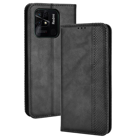 Coque Portefeuille Livre Cuir Etui Clapet BY4 pour Xiaomi Redmi 10 India Noir