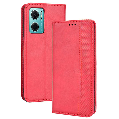 Coque Portefeuille Livre Cuir Etui Clapet BY4 pour Xiaomi Redmi 10 Prime Plus 5G Rouge