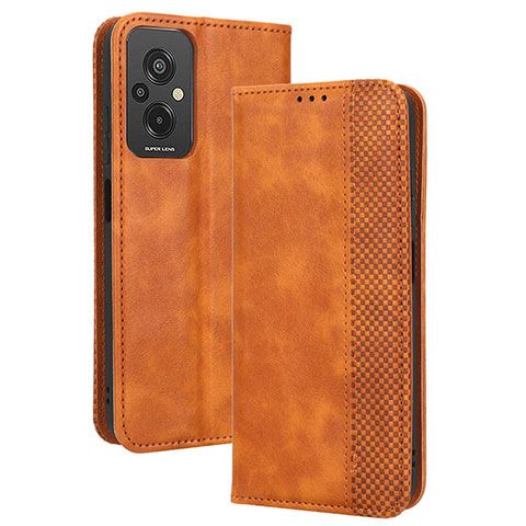 Coque Portefeuille Livre Cuir Etui Clapet BY4 pour Xiaomi Redmi 11 Prime 4G Marron