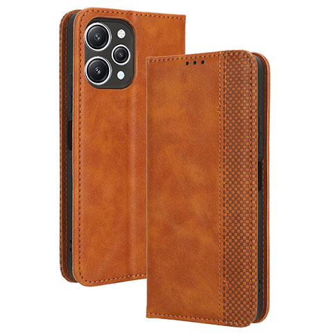 Coque Portefeuille Livre Cuir Etui Clapet BY4 pour Xiaomi Redmi 12 4G Marron