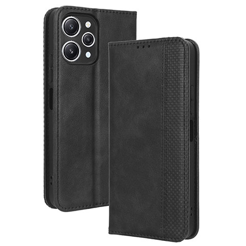 Coque Portefeuille Livre Cuir Etui Clapet BY4 pour Xiaomi Redmi 12 4G Noir