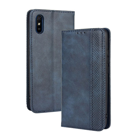 Coque Portefeuille Livre Cuir Etui Clapet BY4 pour Xiaomi Redmi 9i Bleu