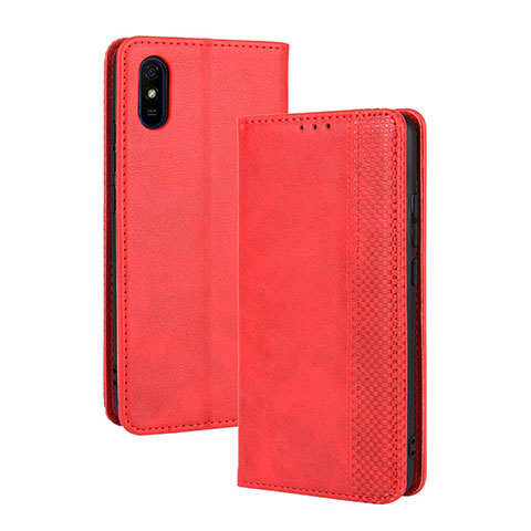 Coque Portefeuille Livre Cuir Etui Clapet BY4 pour Xiaomi Redmi 9i Rouge