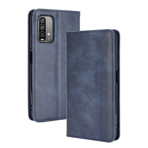 Coque Portefeuille Livre Cuir Etui Clapet BY4 pour Xiaomi Redmi 9T 4G Bleu