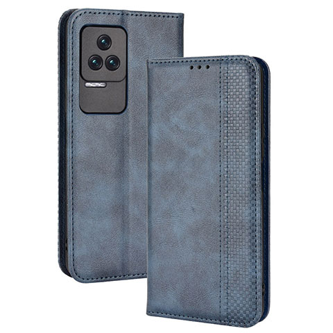 Coque Portefeuille Livre Cuir Etui Clapet BY4 pour Xiaomi Redmi K40S 5G Bleu