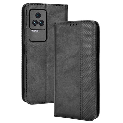 Coque Portefeuille Livre Cuir Etui Clapet BY4 pour Xiaomi Redmi K40S 5G Noir