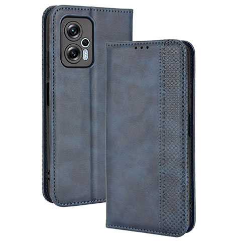 Coque Portefeuille Livre Cuir Etui Clapet BY4 pour Xiaomi Redmi K50i 5G Bleu