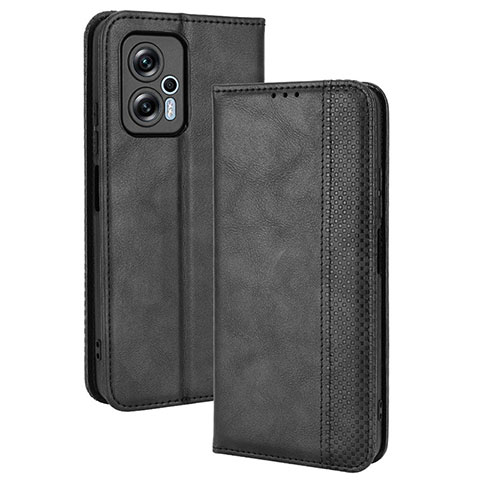 Coque Portefeuille Livre Cuir Etui Clapet BY4 pour Xiaomi Redmi K50i 5G Noir