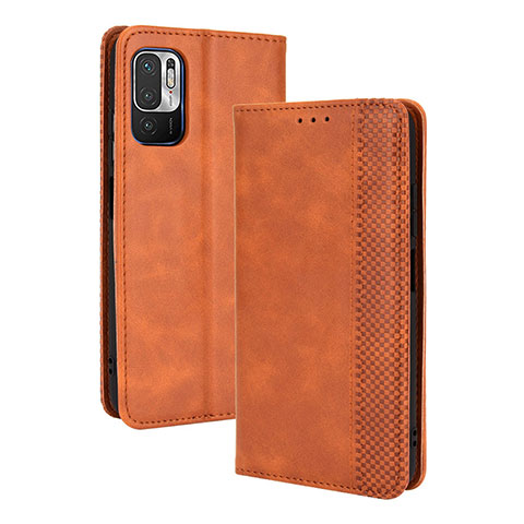 Coque Portefeuille Livre Cuir Etui Clapet BY4 pour Xiaomi Redmi Note 10 5G Marron