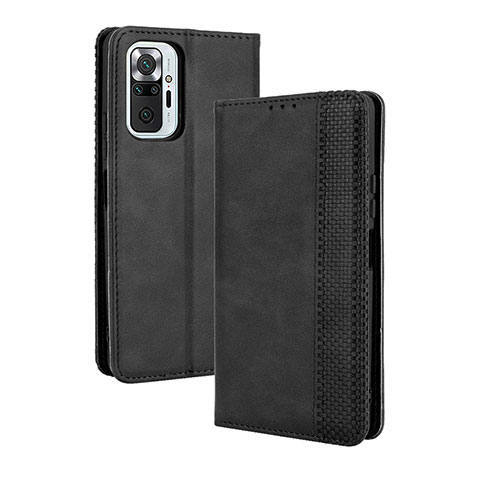 Coque Portefeuille Livre Cuir Etui Clapet BY4 pour Xiaomi Redmi Note 10 Pro 4G Noir