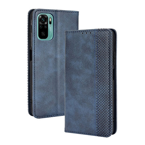 Coque Portefeuille Livre Cuir Etui Clapet BY4 pour Xiaomi Redmi Note 11 SE India 4G Bleu