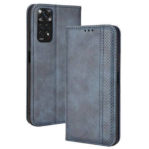 Coque Portefeuille Livre Cuir Etui Clapet BY4 pour Xiaomi Redmi Note 11S 4G Bleu