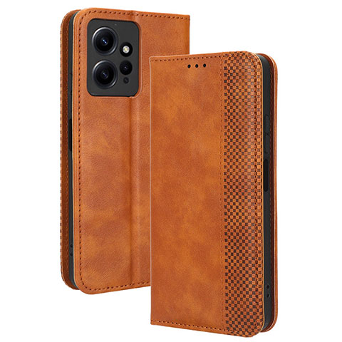 Coque Portefeuille Livre Cuir Etui Clapet BY4 pour Xiaomi Redmi Note 12 4G Marron