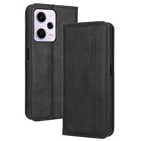 Coque Portefeuille Livre Cuir Etui Clapet BY4 pour Xiaomi Redmi Note 12 Pro 5G Noir