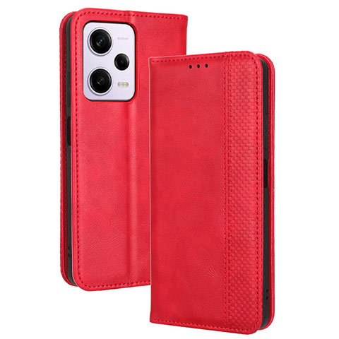 Coque Portefeuille Livre Cuir Etui Clapet BY4 pour Xiaomi Redmi Note 12 Pro+ Plus 5G Rouge